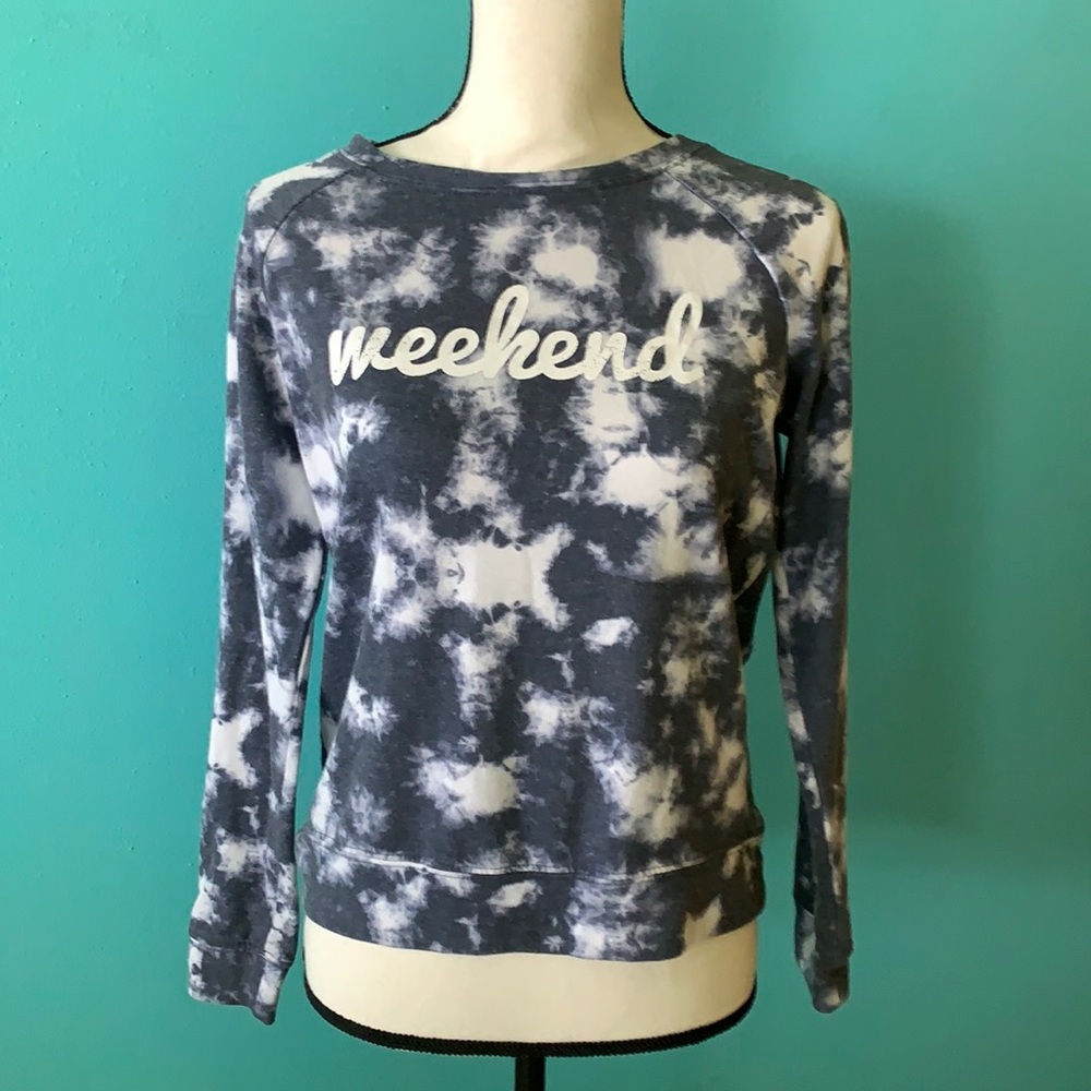 S Kids Navy-Blue/White Tie-Dye Sweater